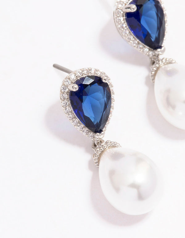 Silver & Pearl Drop Earrings