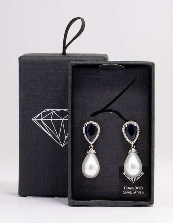 Silver & Pearl Drop Earrings