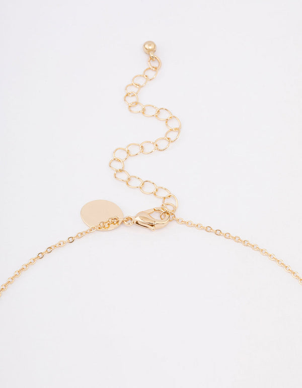 Gold Plated Cross Heart Charm Pendant Necklace