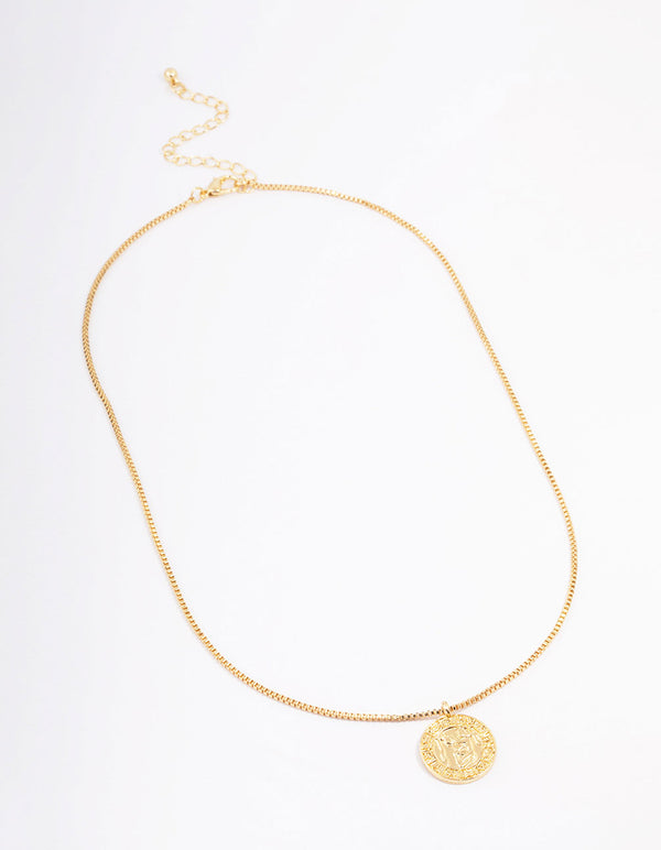 Gold Plated Aquarius Star Sign Pendant Necklace