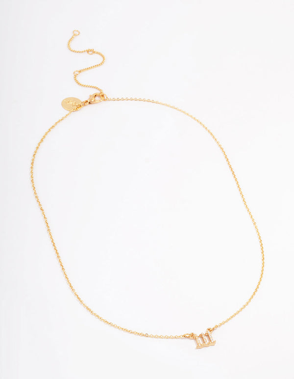 Gold Plated Cubic Zirconia 111 Angel Number Pendant Necklace
