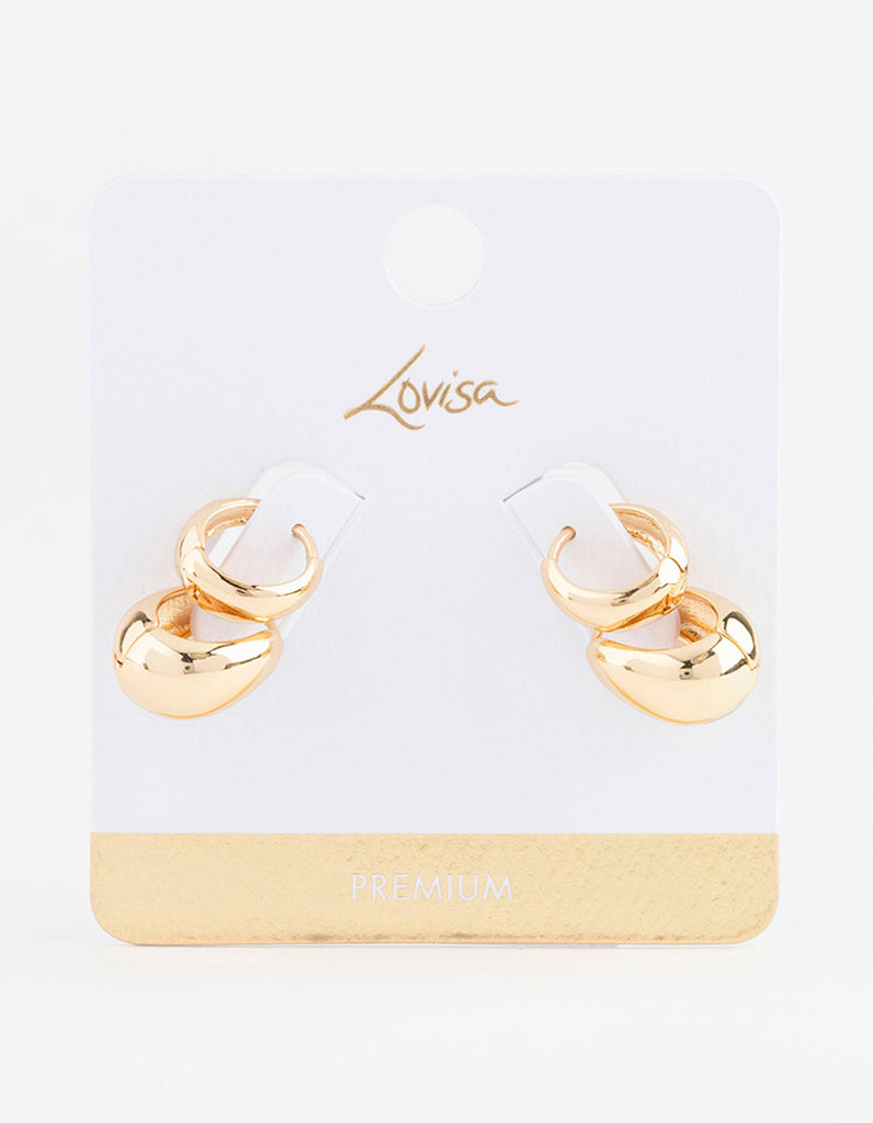 Gold Plated Bubble Huggie Earring Pack Lovisa