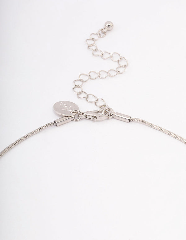 Silver Snake Chain Pearl Pendant Necklace