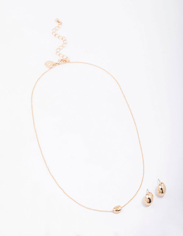 Gold Metal Stone Jewellery Set