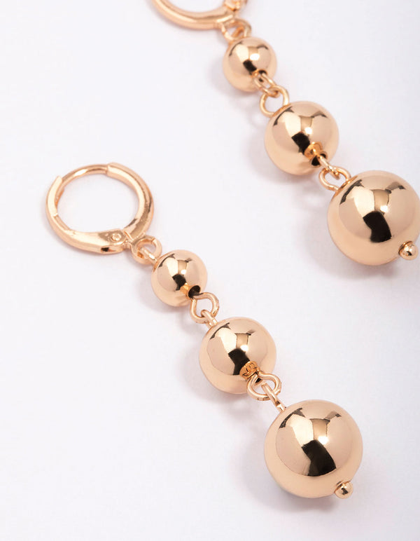 Gold Ball Drop Earrings