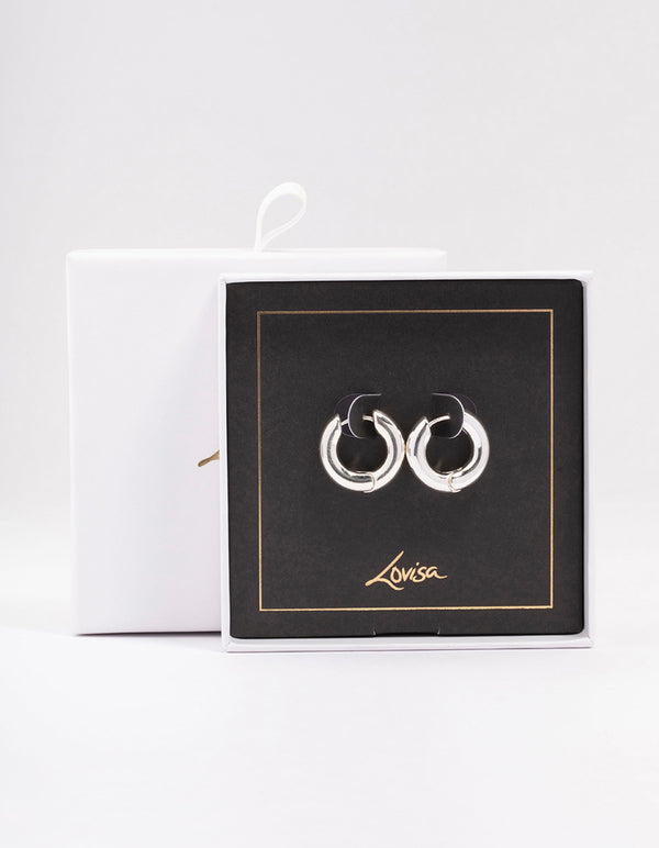 Gold Small Plain Clicker Hoop Earrings