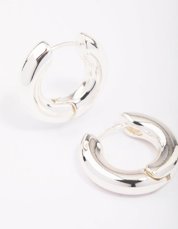 Gold Small Plain Clicker Hoop Earrings
