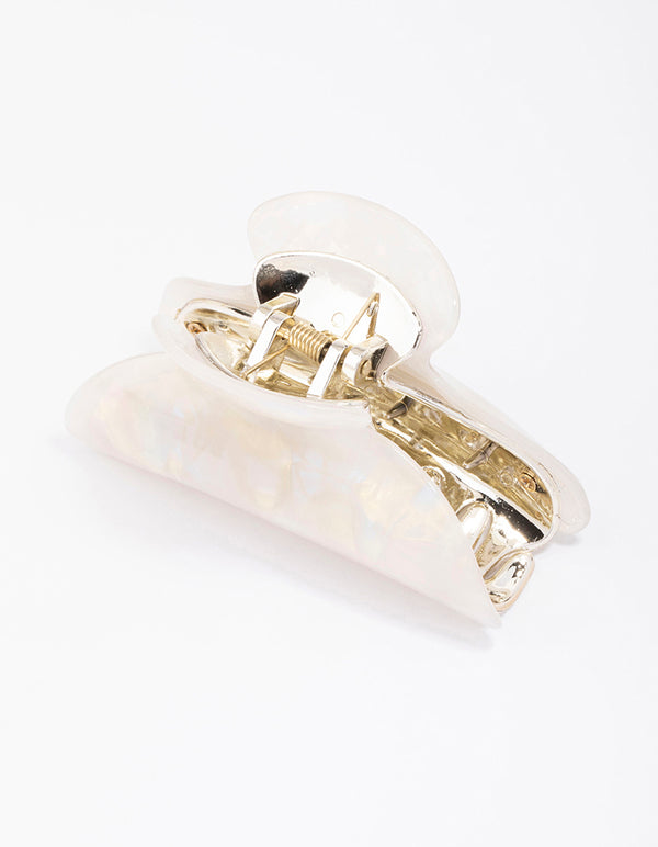 Cream Acrylic Irregular Hair Claw Clip