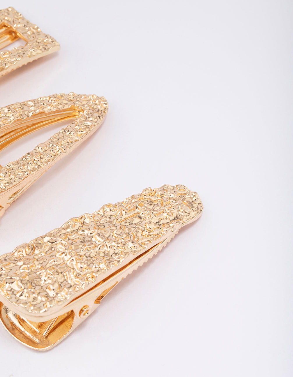 Featuring glitter gold mixed molten hair clip 3-pack detail view