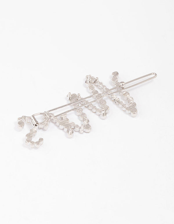 Silver Diamante Mrs Hair Clip