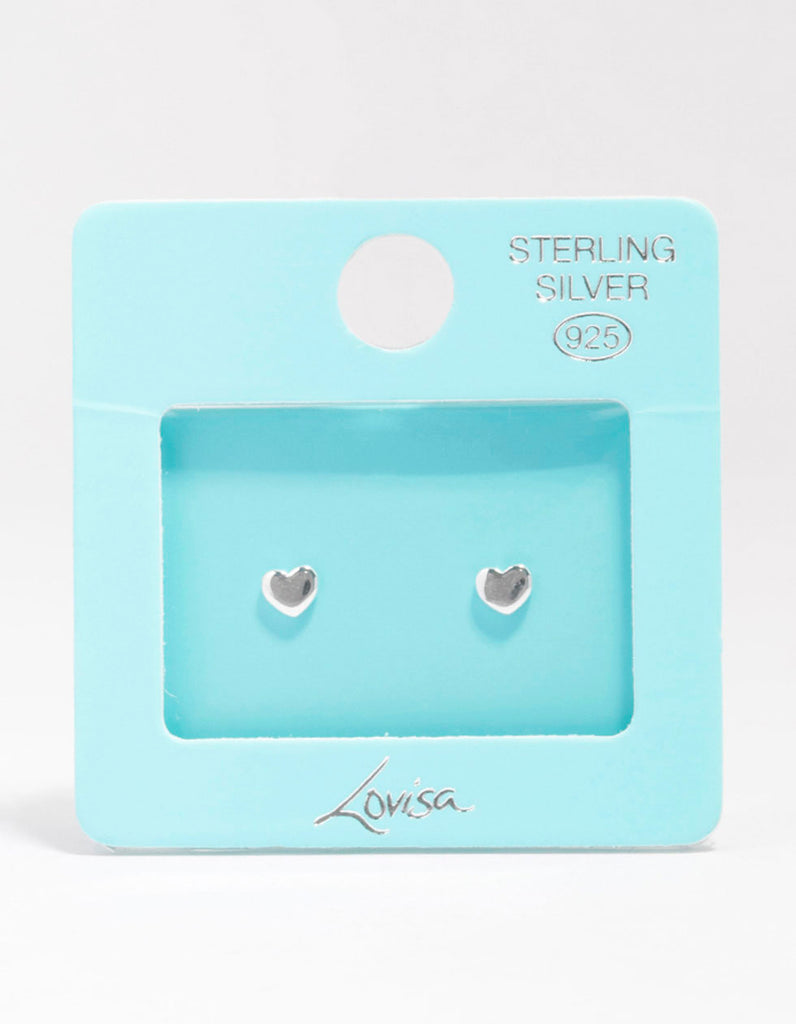 Sterling Silver Heart Stud Earrings Lovisa