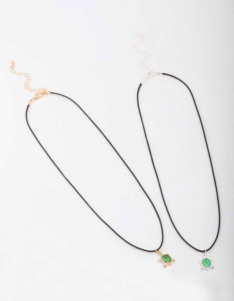 Mixed Metal Rope Turtle Necklace - Lovisa