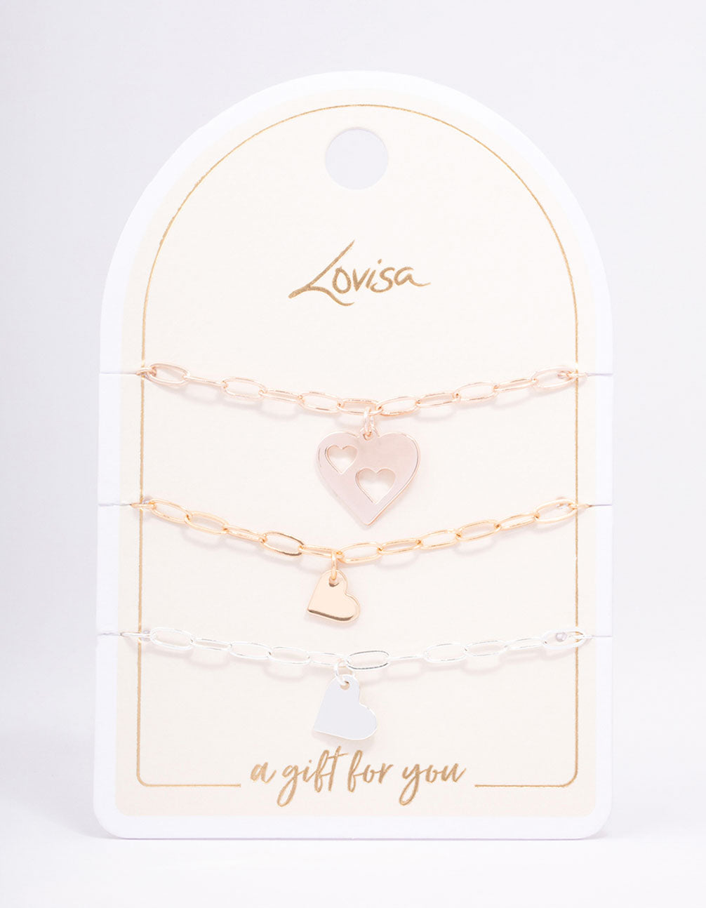 Mixed Metal Missing Heart Bracelet