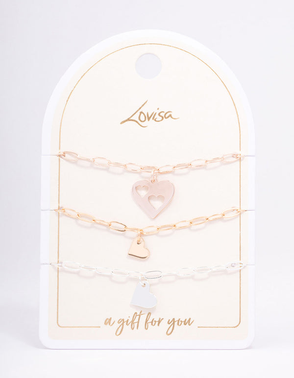 Mixed Metal Missing Heart Bracelet