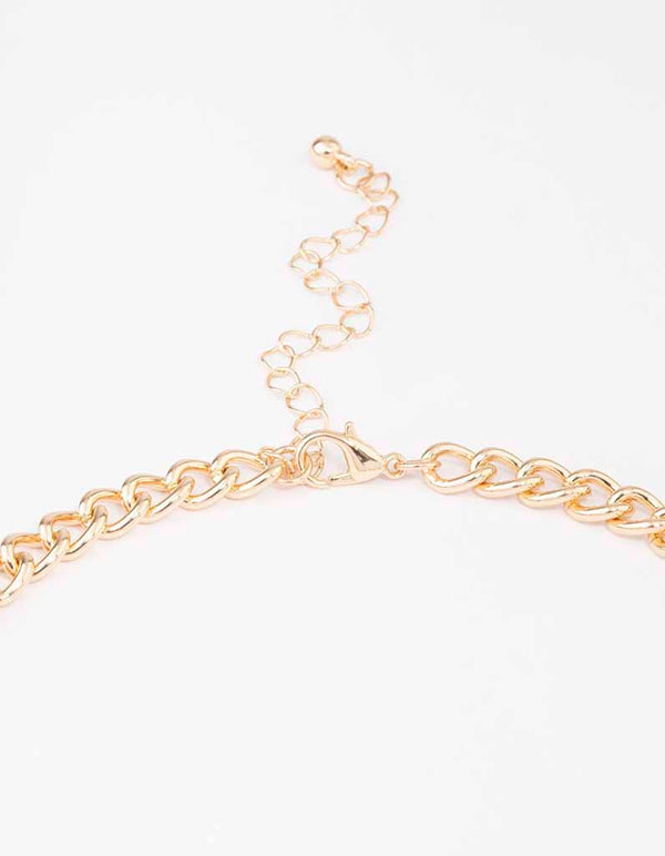 Gold Transparent Graduating Stone Necklace