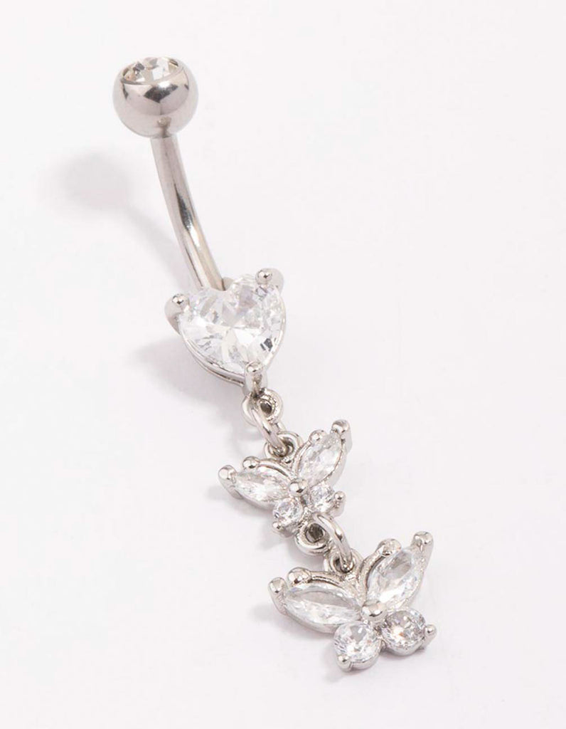 Surgical Steel Heart Butterfly Drop Belly Piercing Lovisa
