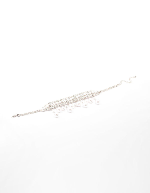 Silver Statement Pearl Choker