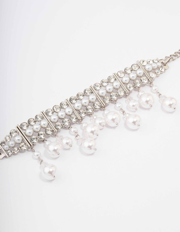 Silver Statement Pearl Choker