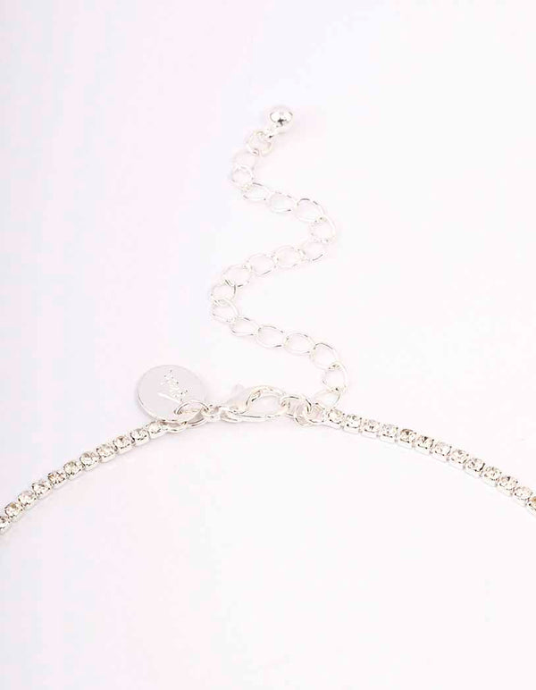 Silver & Black Diamante Circular Jewellery Set