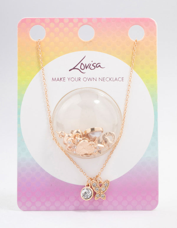 Kids Rose Gold Make Your Own DIY Charm Necklace
