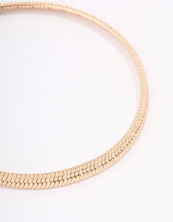 Gold Plated Brass Snake Chain Bracelet