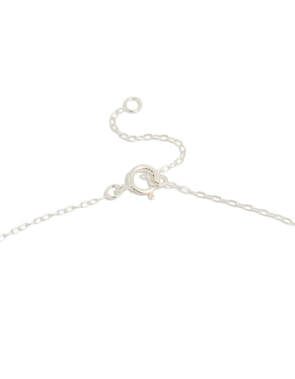 Crafted with sterling silver featuring cubic zirconia marquise cross pendant necklace in dainty style clasp detail view