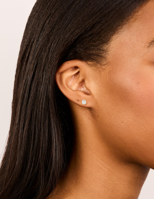 Gold Plated Sterling Silver Cubic Zirconia Srud Earrings