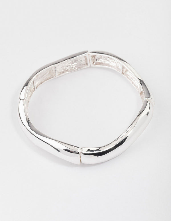 Silver Wavy Stretch Bracelet