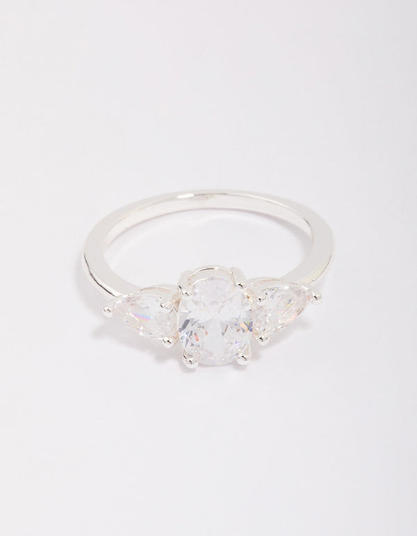 Silver Plated Oval Enchanting Ring