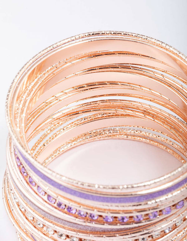 Rose Gold Cup Chain Glitter Bracelet Pack