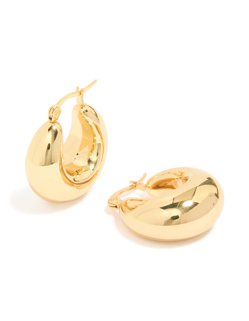 アクセサリー FORSOMEONE HOOP EARRING GOLD Waterproof Gold Plated Stainless Steel Full Bubble Hoop Earrings