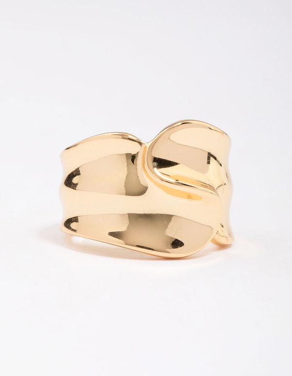 Gold Plated Pressed Metal Band Ring