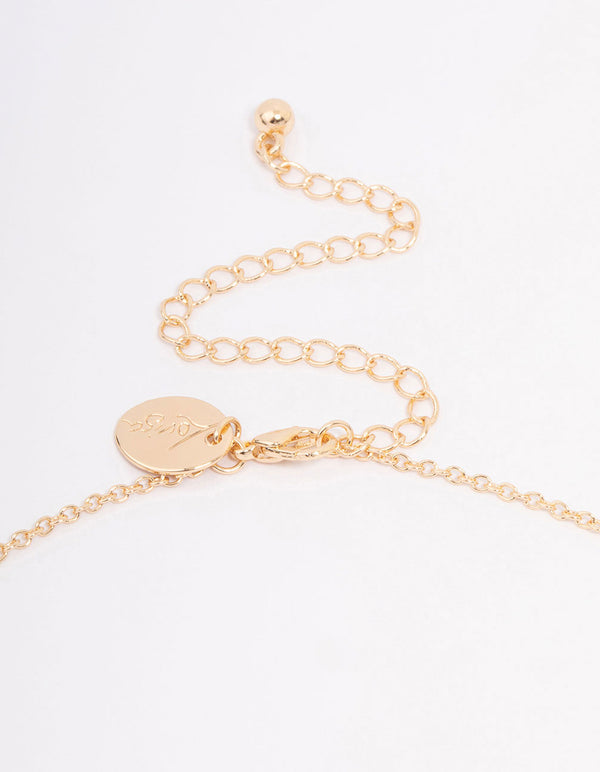 Gold Resin Flower Pendant Necklace