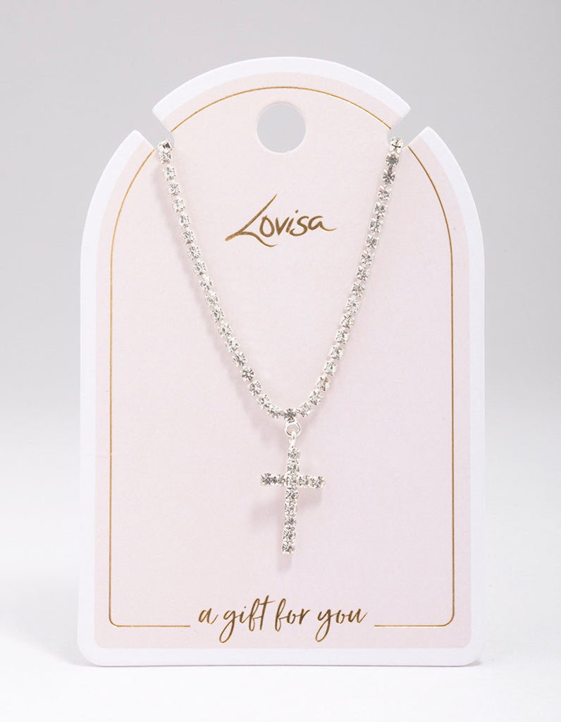 Silver Cup Chain Cross Pendant Necklace Lovisa