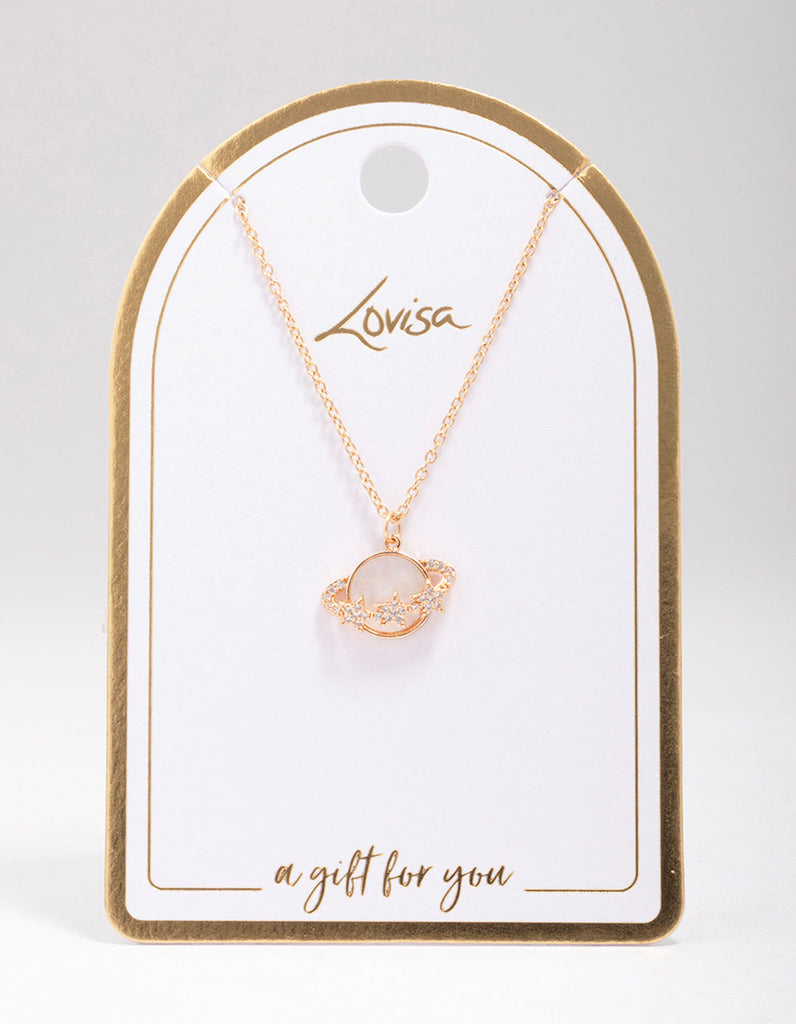 Gold Planet Shell Pendant Necklace Lovisa
