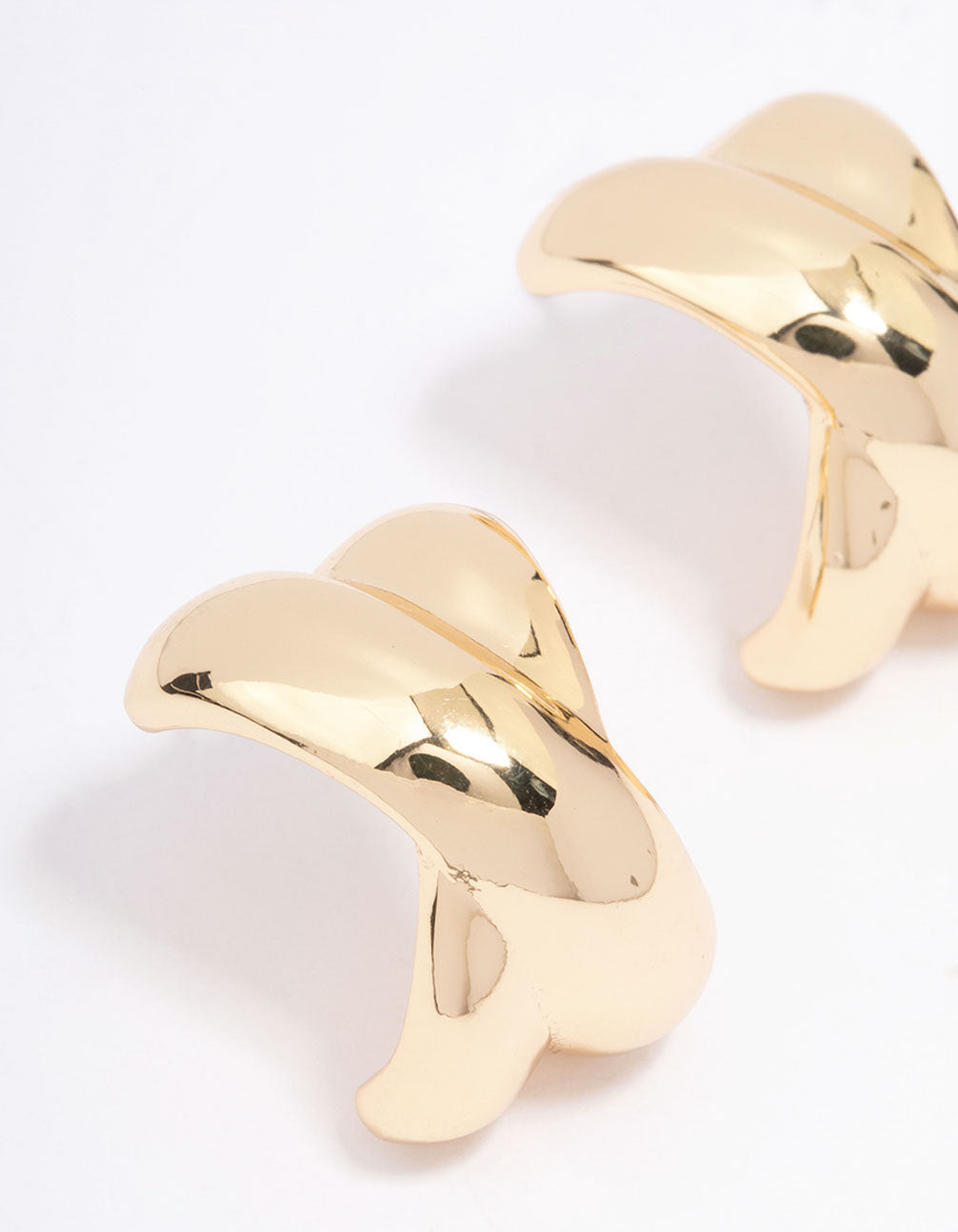 Gold Plated Cross Hoop Earrings