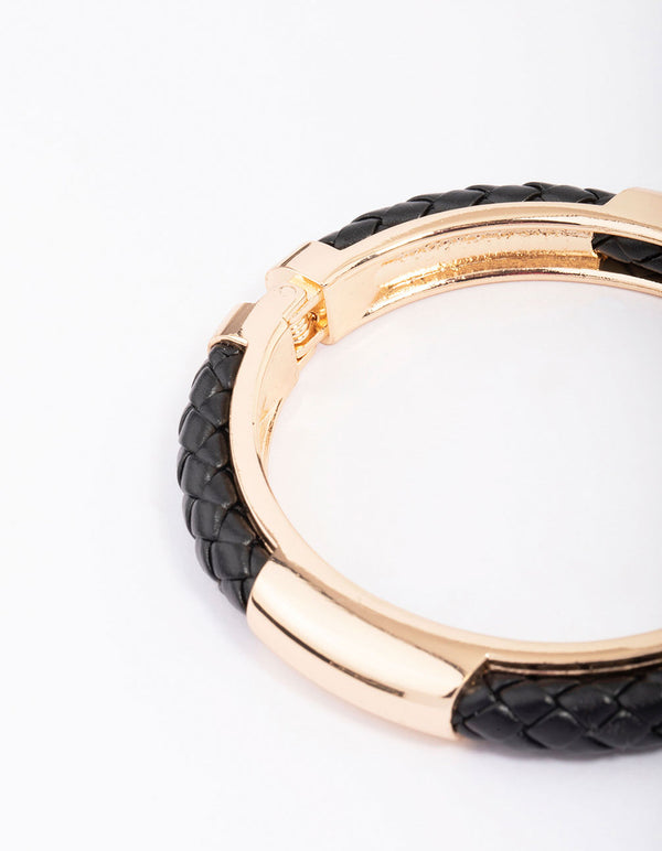 Gold & Black Textured Bangle