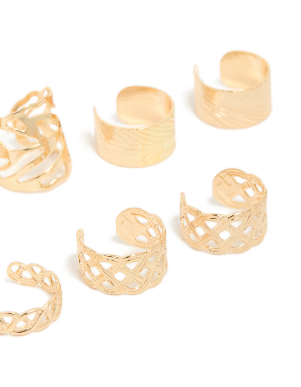 Gold Plated Surgical Steel Roman Leaf Ear Cuff 10-Pack