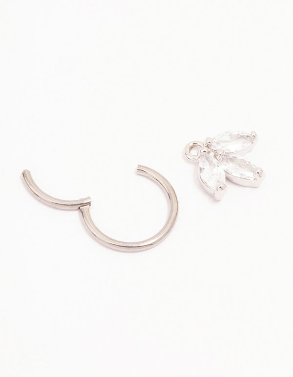 Titanium Marquise Dangle Belly Ring