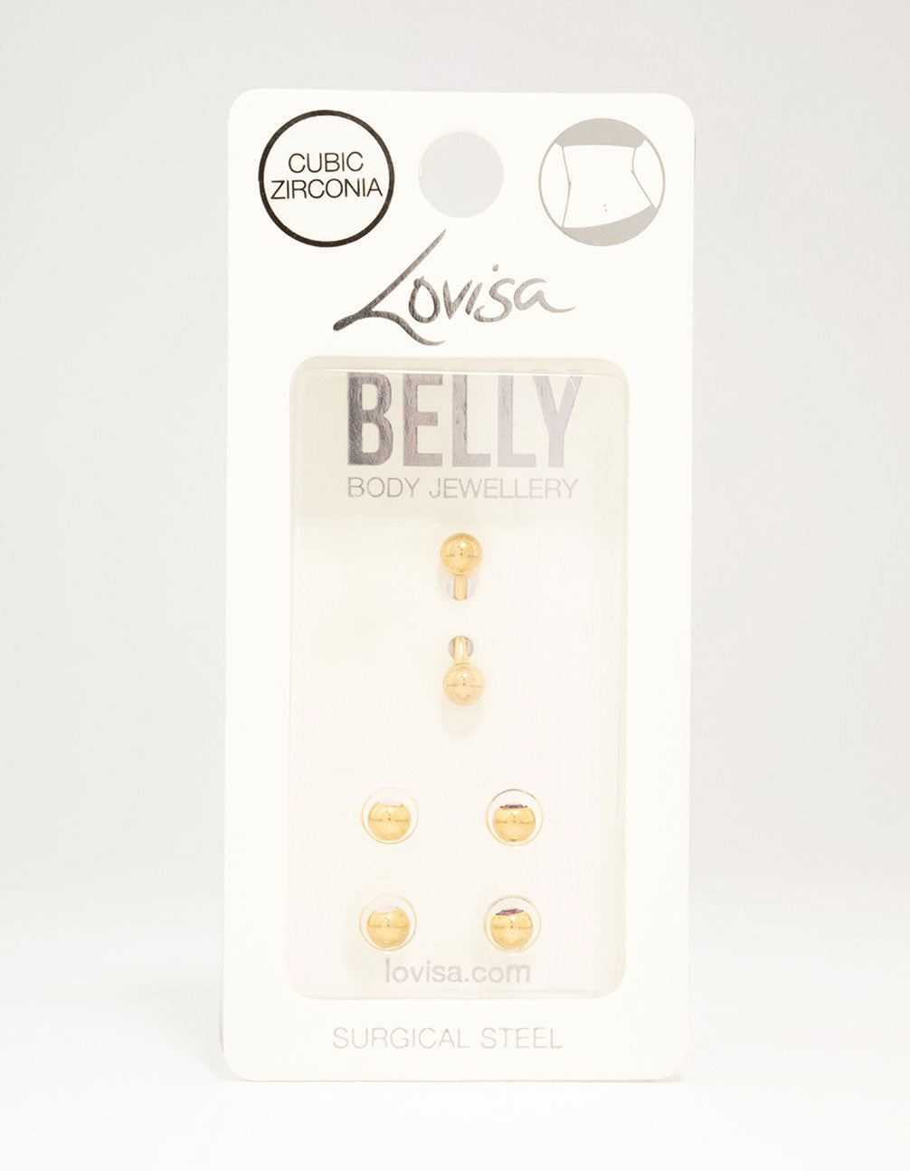 Gold Plated Surgical Steel Classic Interchangeable Belly Piercing Pack