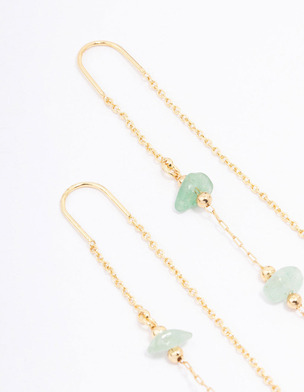 Gold Plated Semi-Precious Trio Stone Drop Earrings