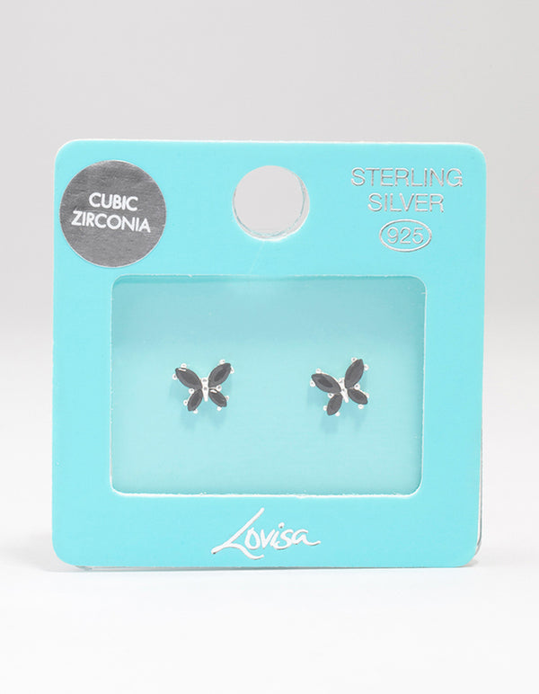 Sterling Silver Mini Butterfly Stud Earrings