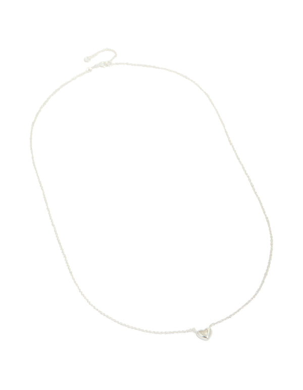 Sterling Silver Mini Puffy Heart Pendant Necklace