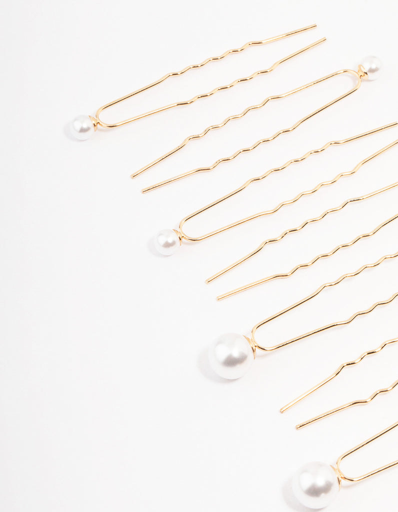 Gold Mixed Pearl Hair Pin Pack - Lovisa