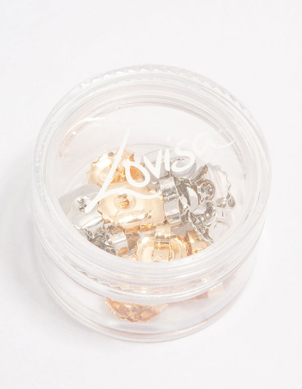 Gold & Silver Large Butterfly Earring Backs