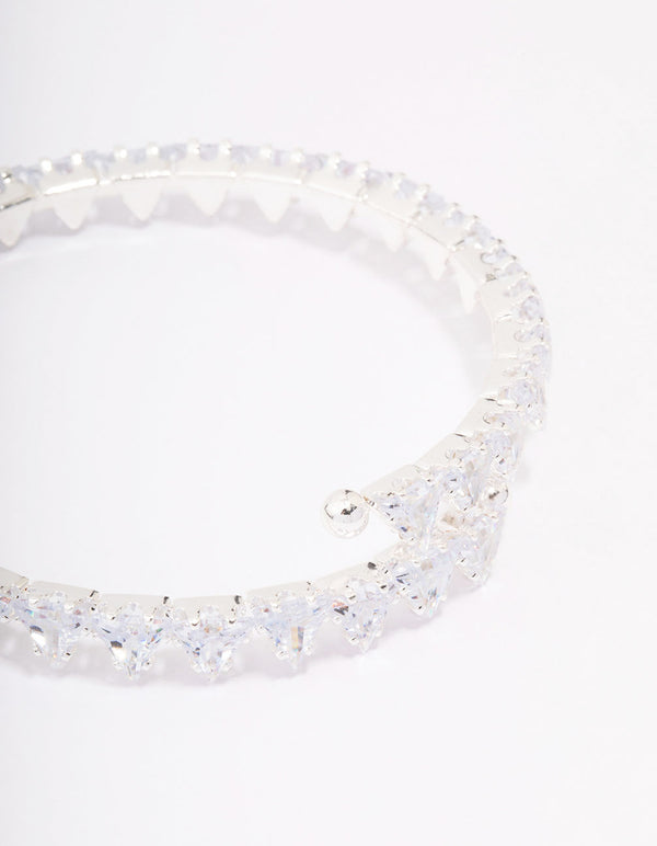 Silver Cubic Zirconia Wrist Cuff