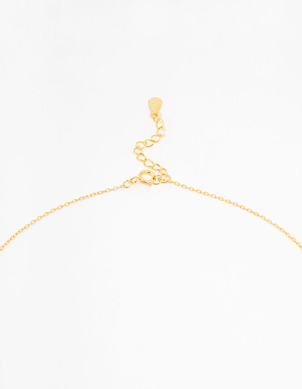 Gold Plated Sterling Silver Cubic Zirconia Cross Necklace