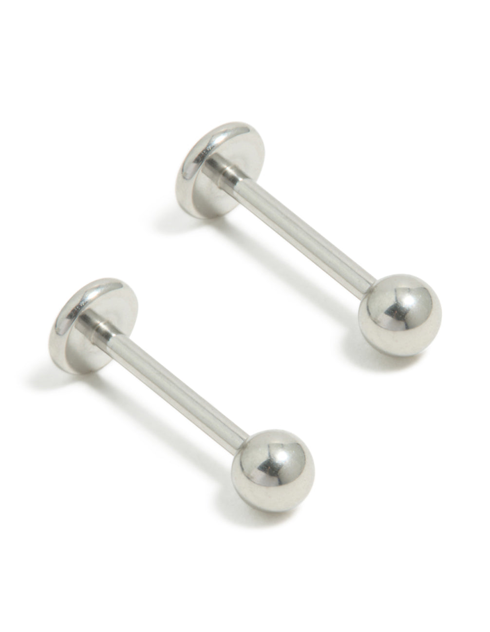 Surgical Steel Plain Ball Flat Back Earrings 2-Pack