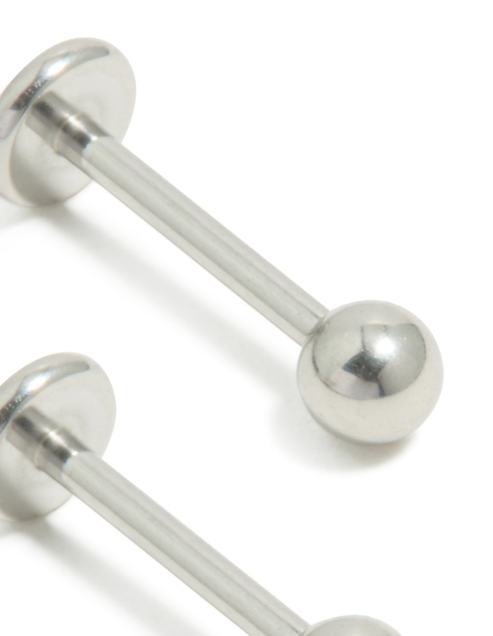 Surgical Steel Plain Ball Flat Back Earrings 2-Pack