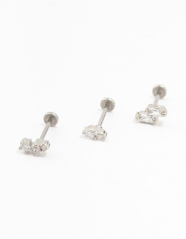 Surgical Steel Double Baguette Flat Backs 3-Pack